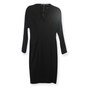 ALEXA ADMOR  Mock Collar Black Sheath Dress